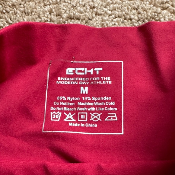 ECHT Red Ruched Shorts - Picture 3 of 4